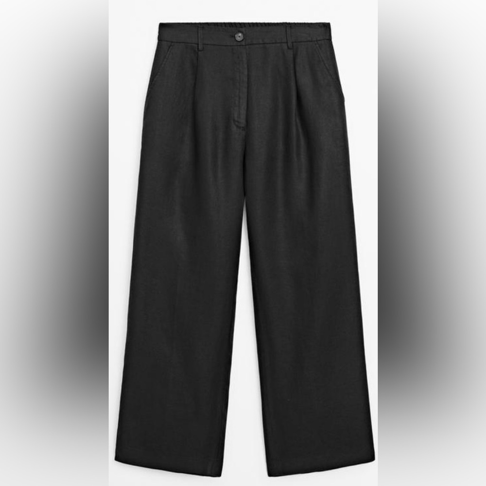 Zara wide-leg linen blend trousers with pockets